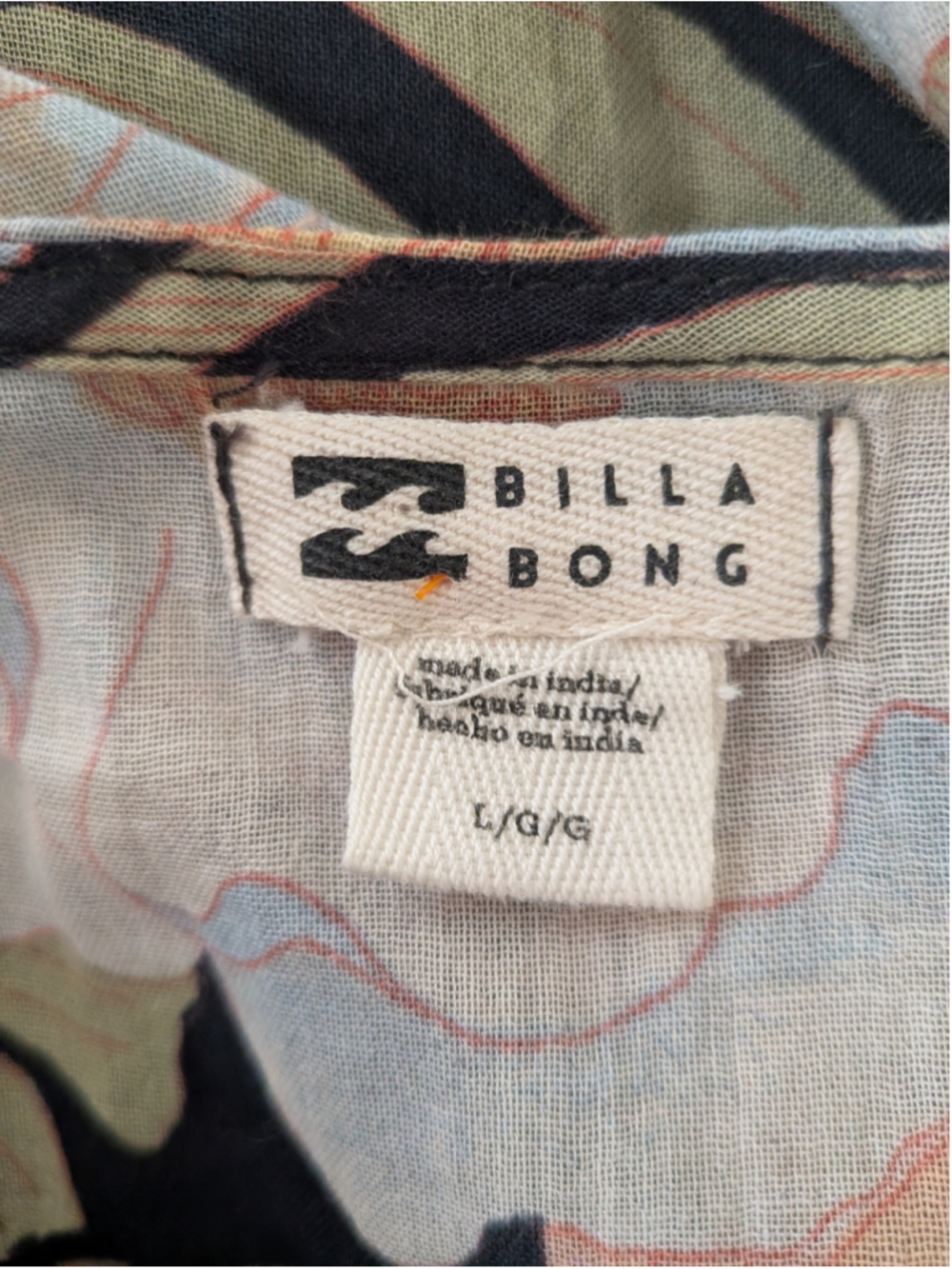 Billabong Lost Cove Midi Dress L Black Floral Cotton Gauze Boho Puff Sleeve - Picture 9 of 12